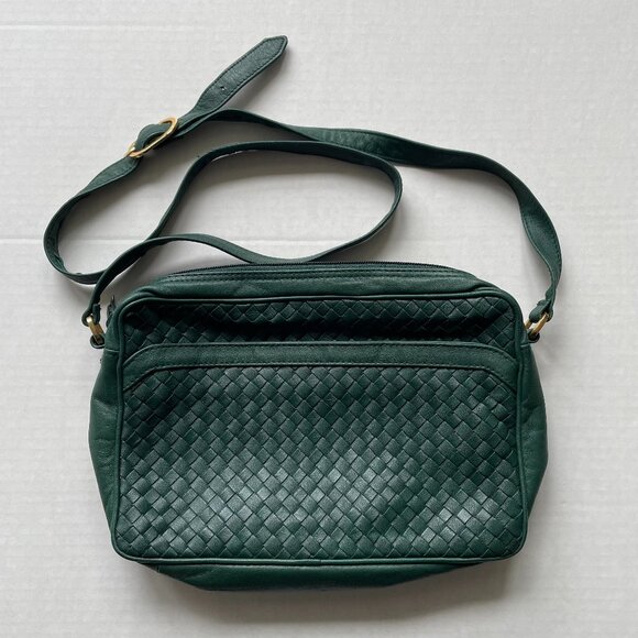 Ganson green Woven Leather crossbody bag - Picture 11 of 11